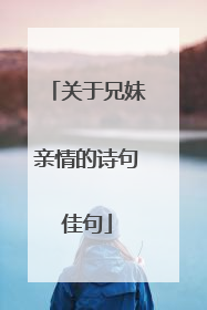关于兄妹亲情的诗句佳句