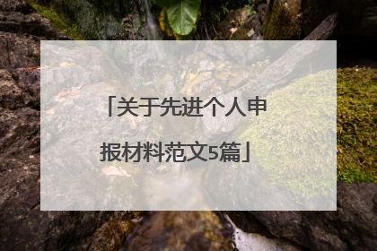 关于先进个人申报材料范文5篇