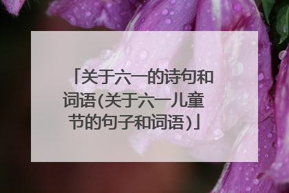 关于六一的诗句和词语(关于六一儿童节的句子和词语)