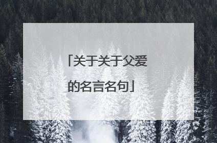 关于关于父爱的名言名句