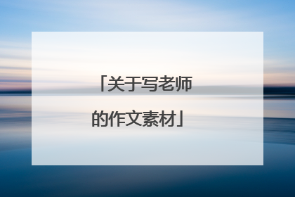 关于写老师的作文素材