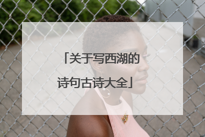 关于写西湖的诗句古诗大全