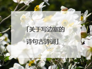 关于写边塞的诗句古诗词