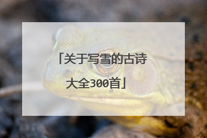 关于写雪的古诗大全300首