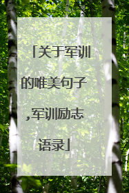 关于军训的唯美句子,军训励志语录