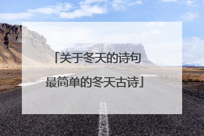 关于冬天的诗句 最简单的冬天古诗