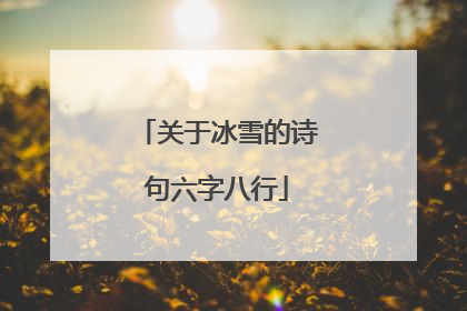 关于冰雪的诗句六字八行