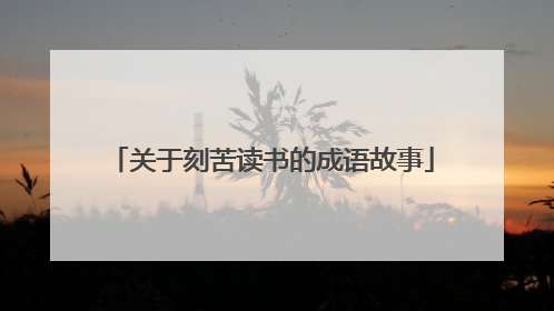 关于刻苦读书的成语故事