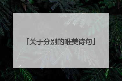 关于分别的唯美诗句