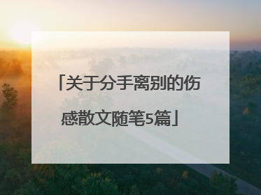 关于分手离别的伤感散文随笔5篇