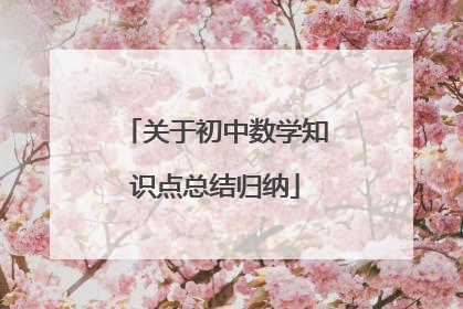 关于初中数学知识点总结归纳