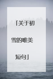 关于初雪的唯美短句