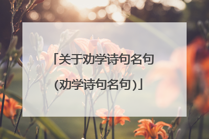 关于劝学诗句名句(劝学诗句名句)