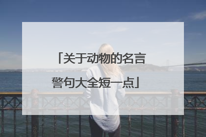关于动物的名言警句大全短一点
