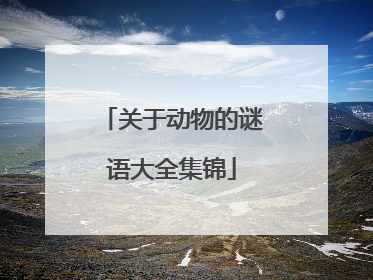 关于动物的谜语大全集锦