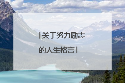 关于努力励志的人生格言