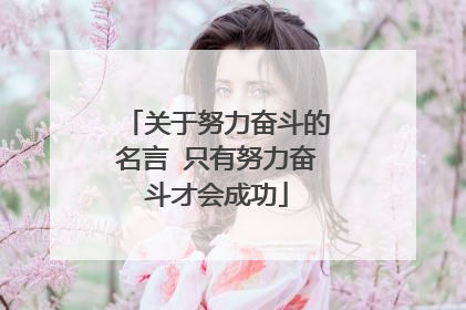 关于努力奋斗的名言 只有努力奋斗才会成功