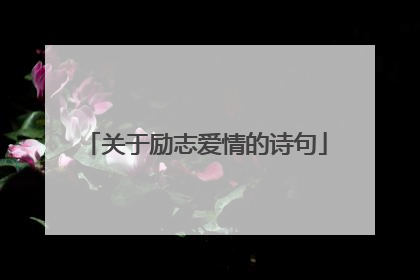 关于励志爱情的诗句