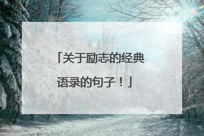 关于励志的经典语录的句子!
