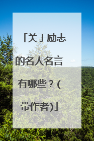 关于励志的名人名言有哪些？(带作者)