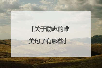 关于励志的唯美句子有哪些