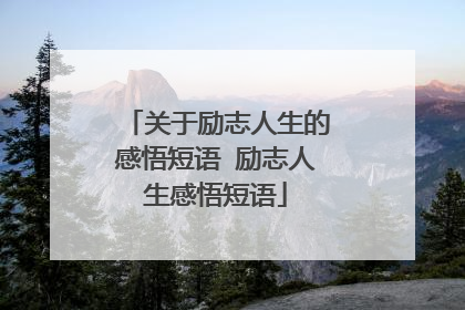 关于励志人生的感悟短语 励志人生感悟短语