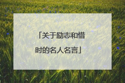 关于励志和惜时的名人名言