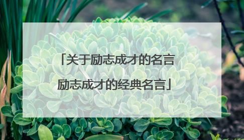 关于励志成才的名言 励志成才的经典名言