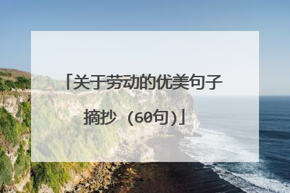 关于劳动的优美句子摘抄 (60句)