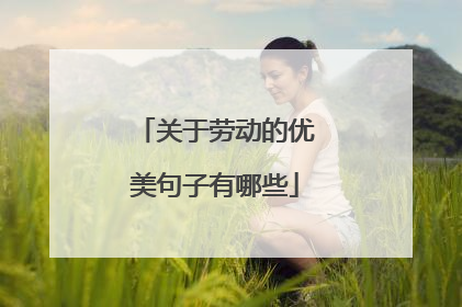 关于劳动的优美句子有哪些