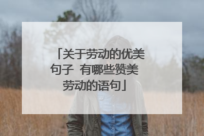关于劳动的优美句子 有哪些赞美劳动的语句