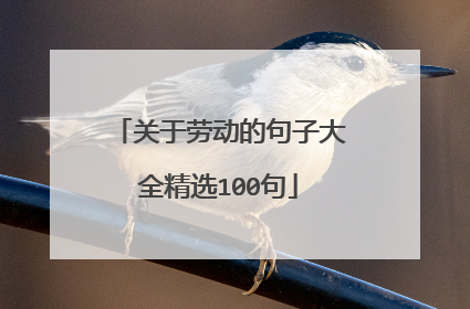 关于劳动的句子大全精选100句