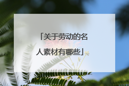 关于劳动的名人素材有哪些