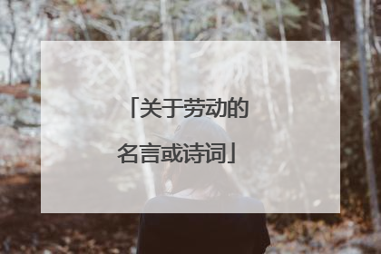 关于劳动的名言或诗词
