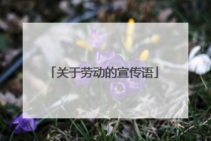 关于劳动的宣传语