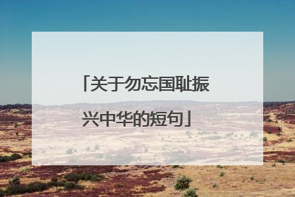 关于勿忘国耻振兴中华的短句