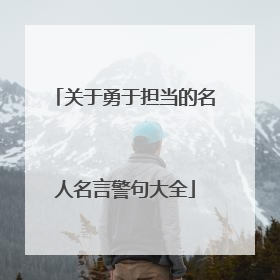 关于勇于担当的名人名言警句大全