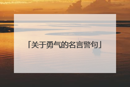 关于勇气的名言警句