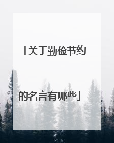 关于勤俭节约的名言有哪些