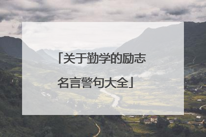 关于勤学的励志名言警句大全