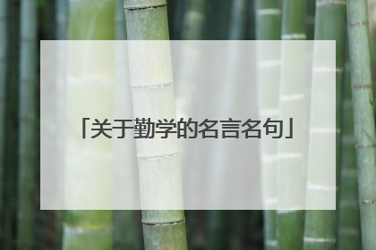 关于勤学的名言名句