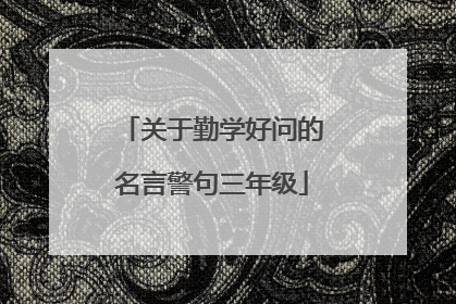 关于勤学好问的名言警句三年级