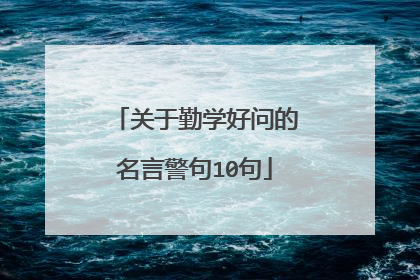 关于勤学好问的名言警句10句