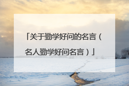 关于勤学好问的名言（名人勤学好问名言）