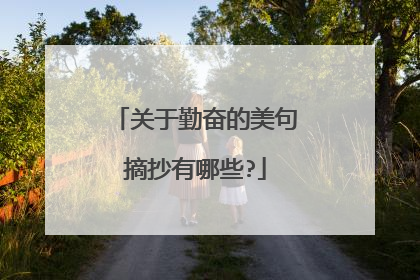关于勤奋的美句摘抄有哪些?