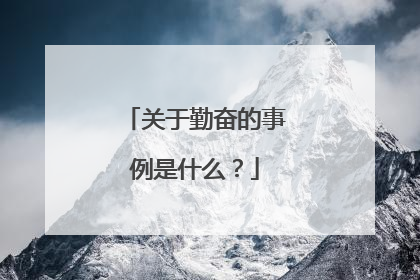 关于勤奋的事例是什么？