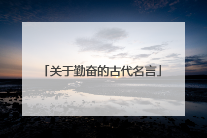 关于勤奋的古代名言