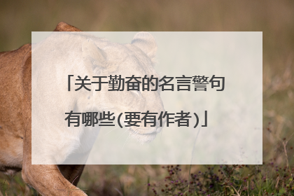 关于勤奋的名言警句有哪些(要有作者)