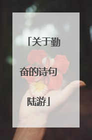 关于勤奋的诗句陆游