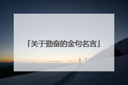 关于勤奋的金句名言